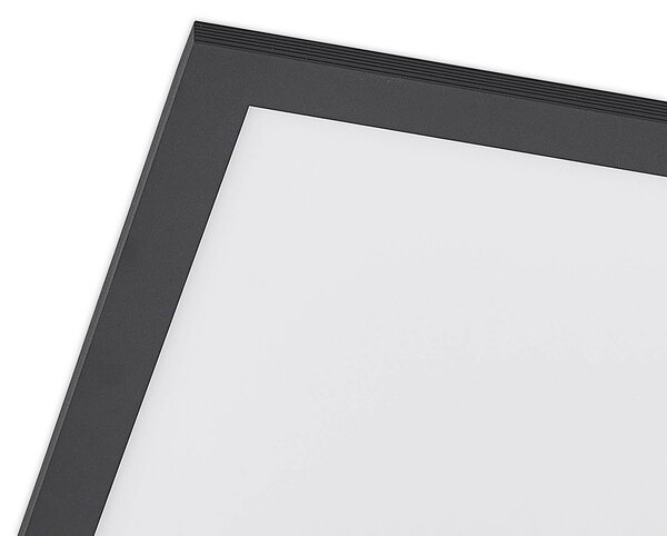 Panel LED Nelios Lindby, czarny, kuchnia, aluminium, nowoczesny