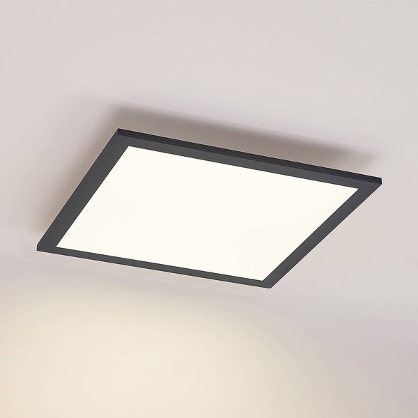 Panel LED Nelios Lindby, czarny, kuchnia, aluminium, nowoczesny