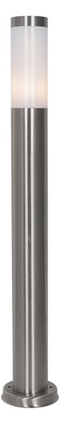 Nowoczesna lampa ogrodowa na słupie stalowa z opalizujące szkłem 80 cm IP44 - Rox