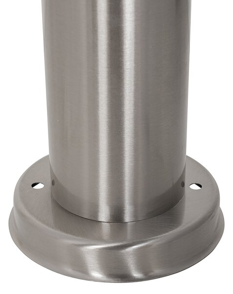Nowoczesna lampa ogrodowa na słupie stalowa z opalizujące szkłem 80 cm IP44 - Rox