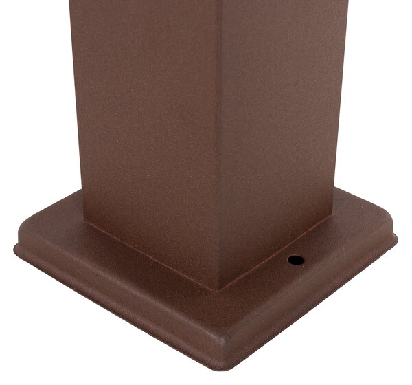 Lampa zewnętrzna rdzawo-brązowa 80 cm z gniazdkiem IP44 - Malios