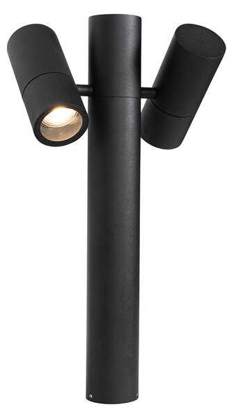 Stojąca lampa ogrodowa czarna 50 cm 2-światłowa regulowana - Duo