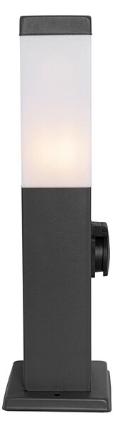 Lampa ogrodowa ciemnoszara 45 cm z gniazdem IP44 - Malios