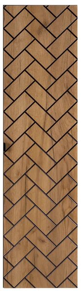 Wiszący słupek łazienkowy czarny + dąb craft złoty N4-B88