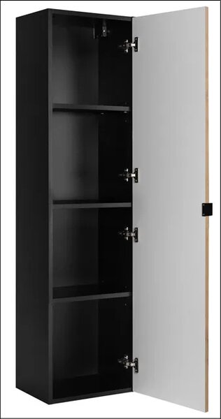 Wiszący słupek łazienkowy czarny + dąb craft złoty N4-B88