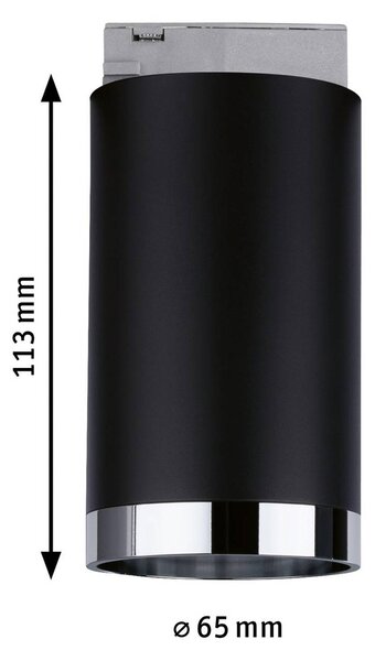 Paulmann URail Spot Tube czarny matowy Tube, możliwość ściemniania, czarny, salon / jadalnia, metal, nowoczesny