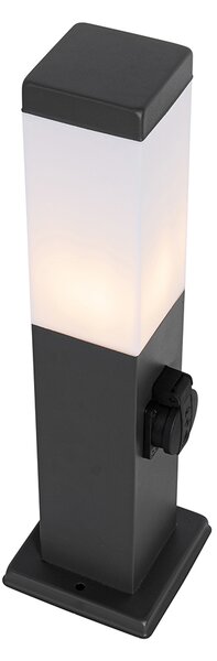 Lampa ogrodowa ciemnoszara 45 cm z gniazdem IP44 - Malios