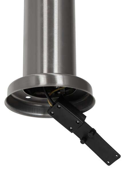 Nowoczesna lampa ogrodowa na słupie stalowa z opalizujące szkłem 80 cm IP44 - Rox