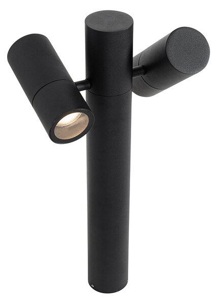 Stojąca lampa ogrodowa czarna 50 cm 2-światłowa regulowana - Duo