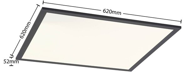 Panel LED Nelios Lindby, czarny, kuchnia, aluminium, nowoczesny