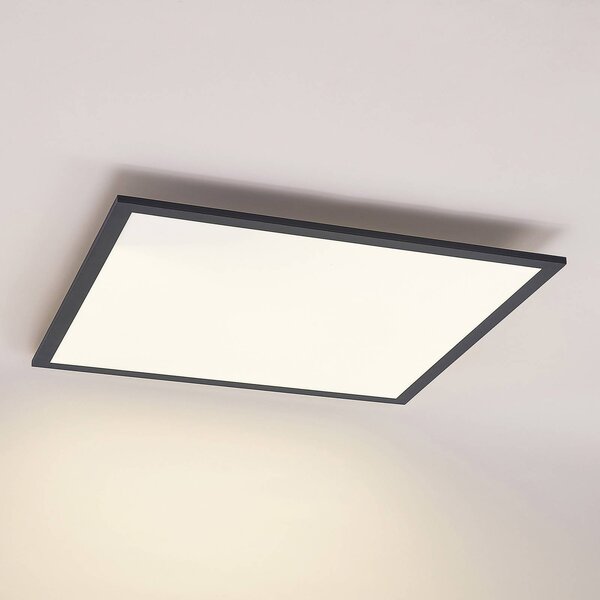 Panel LED Nelios Lindby, czarny, kuchnia, aluminium, nowoczesny