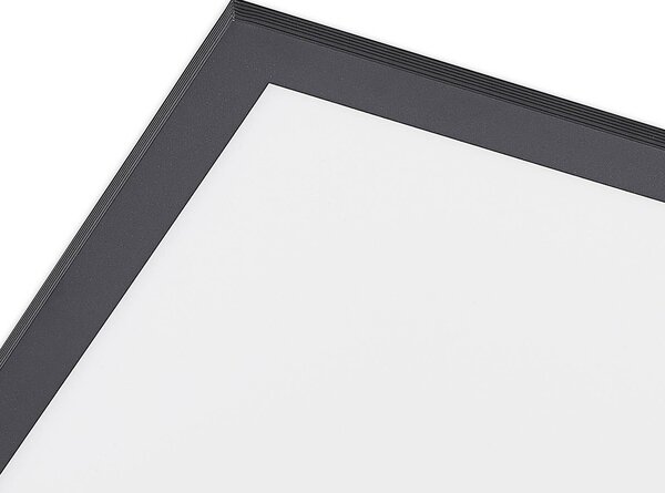 Panel LED Nelios Lindby, czarny, kuchnia, aluminium, nowoczesny