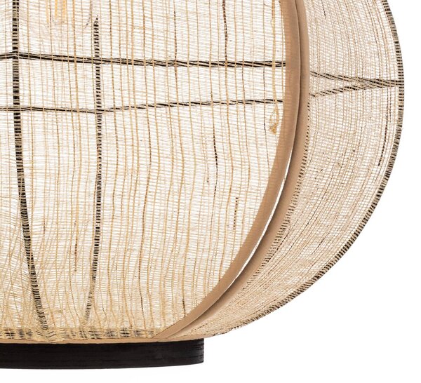 Lampa wisząca Aurinil Lindby, możliwość ściemniania, jasne drewno, salon / jadalnia, tkanina / materiał / jedwab, dworkowy / rustykalny