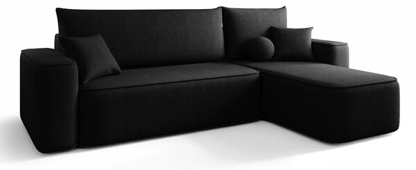 Czarny narożnik rozkładany w kształcie L A2-M82