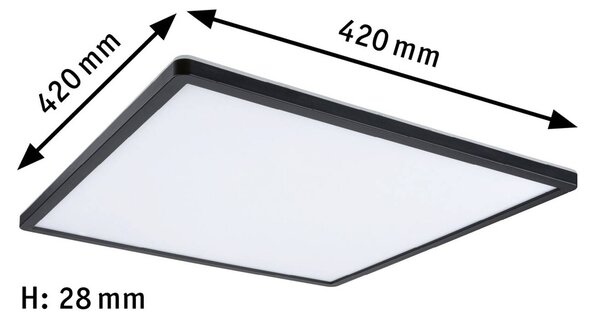 Paulmann Panel LED Atria Shine, możliwość ściemniania, czarny, salon / jadalnia, tworzywo sztuczne, nowoczesny