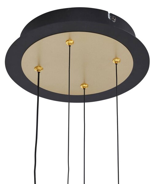 Lampa wisząca Pallo Lucande, możliwość ściemniania, czarny, salon / jadalnia, metal, nowoczesny