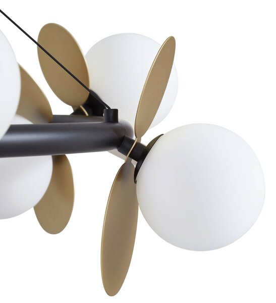 Lampa wisząca Pallo Lucande, możliwość ściemniania, czarny, salon / jadalnia, metal, nowoczesny