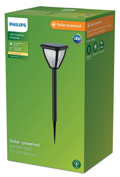 Philips Lampa z grotem ziemnym LED Vapora, czarny, tworzywo sztuczne, nowoczesny
