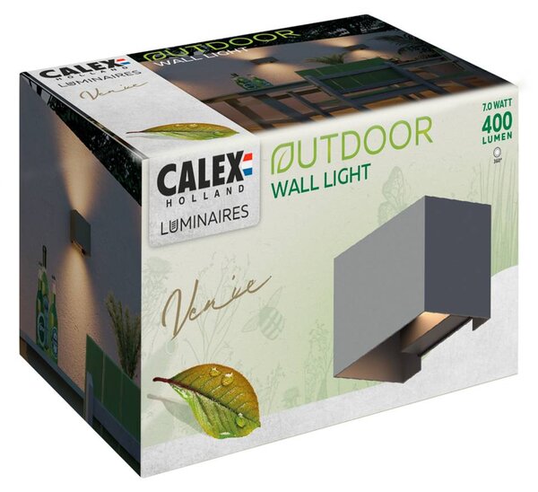 Calex Kinkiet zewnętrzny LED Rectangle, aluminiowy / szary / cynkowy, aluminium, nowoczesny