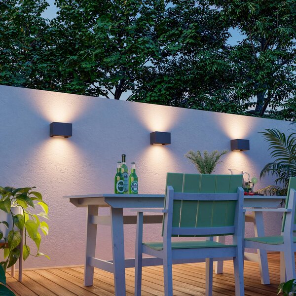Calex Kinkiet zewnętrzny LED Rectangle, aluminiowy / szary / cynkowy, aluminium, nowoczesny