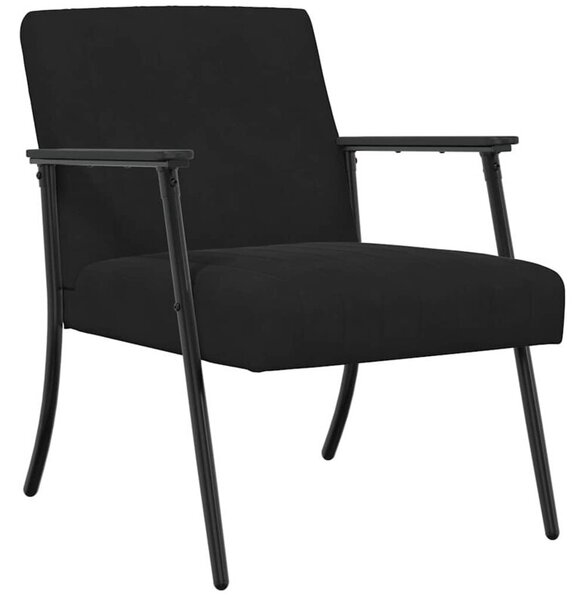 Elegancki fotel aksamitny w czerni z ergonomicznym wsparciem