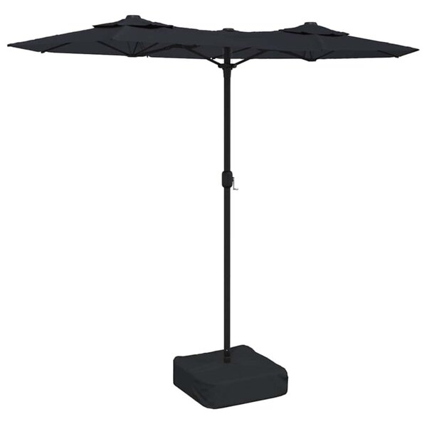 Podwójny parasol ogrodowy, czarny, 316x145 cm