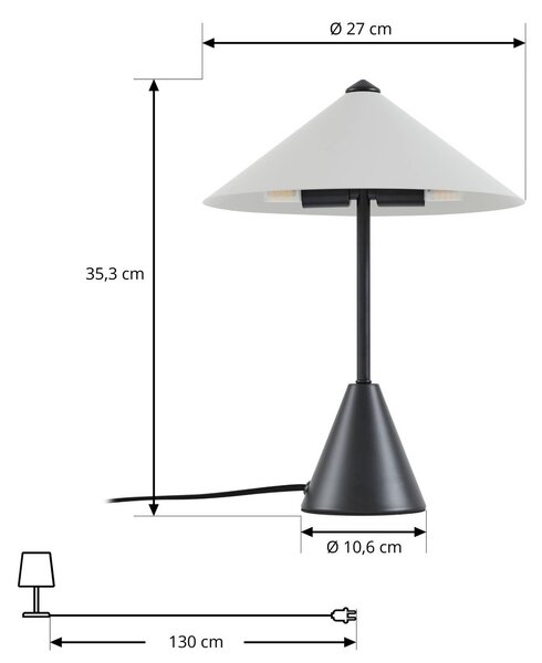Lampa stołowa Norvik Lindby, czarny, salon / jadalnia, metal, nowoczesny