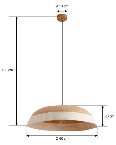Lampa wisząca Caliva Lindby, kremowy / amber, salon / jadalnia, tkanina / materiał / jedwab, nowoczesny