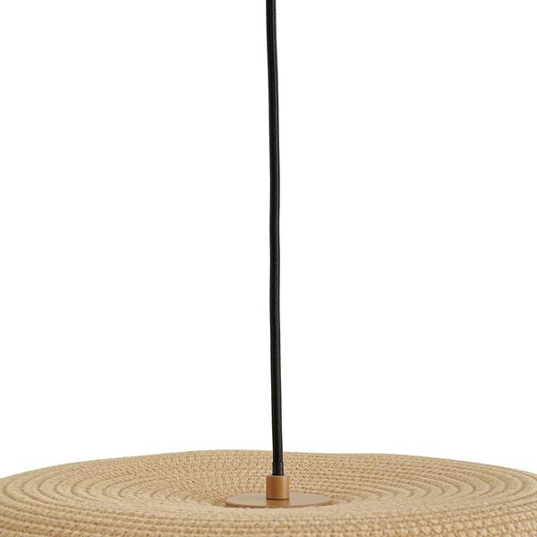Lampa wisząca Caliva Lindby, kremowy / amber, salon / jadalnia, tkanina / materiał / jedwab, nowoczesny