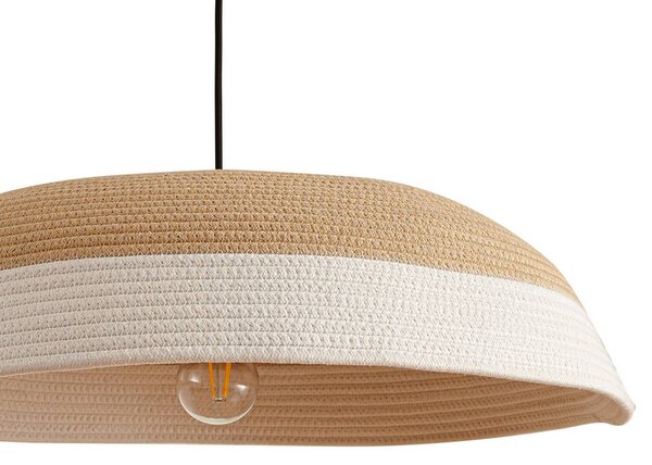 Lampa wisząca Caliva Lindby, kremowy / amber, salon / jadalnia, tkanina / materiał / jedwab, nowoczesny
