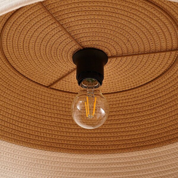 Lampa wisząca Caliva Lindby, kremowy / amber, salon / jadalnia, tkanina / materiał / jedwab, nowoczesny
