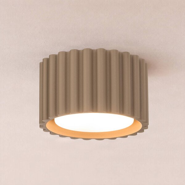 Lampa sufitowa Aura 1 SOLLUX LIGHTING, możliwość ściemniania, aluminiowy / szary / cynkowy, przedpokój, aluminium, nowoczesny