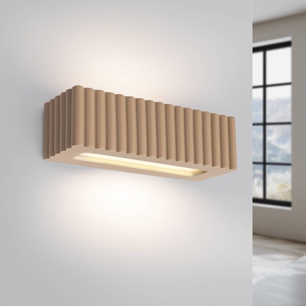 Kinkiet Rigata SOLLUX LIGHTING, możliwość ściemniania, brązowy / rdzawy, przedpokój, ceramika, nowoczesny