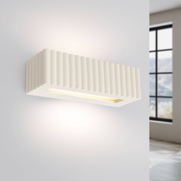Kinkiet Rigata SOLLUX LIGHTING, możliwość ściemniania, kremowy / amber, przedpokój, ceramika, nowoczesny