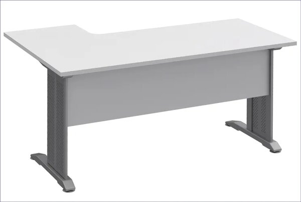 Białe prawostronne biurko narożne H4-G18