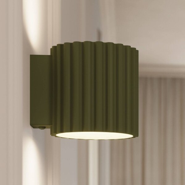 Kinkiet Aura SOLLUX LIGHTING, możliwość ściemniania, zielony, przedpokój, aluminium, nowoczesny