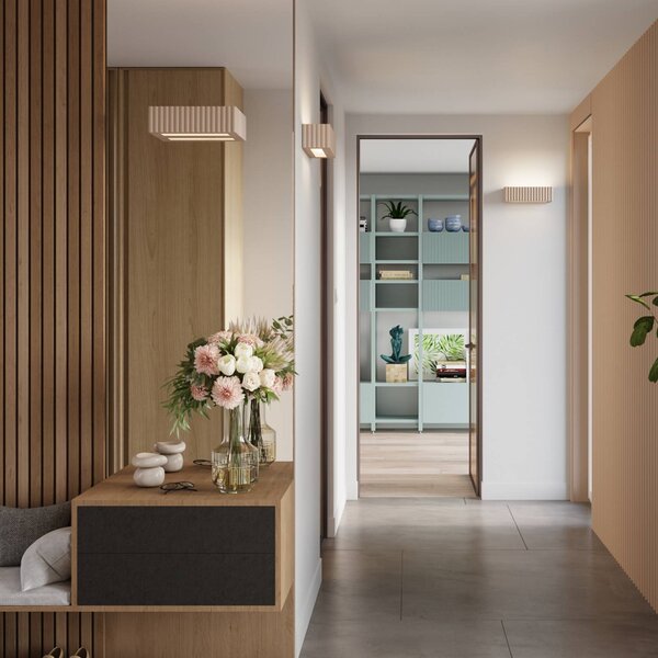 Kinkiet Rigata SOLLUX LIGHTING, możliwość ściemniania, brązowy / rdzawy, przedpokój, ceramika, nowoczesny