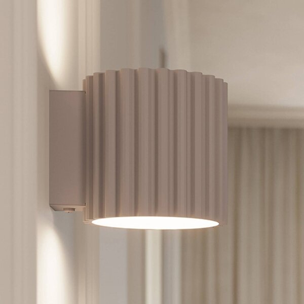 Kinkiet Aura SOLLUX LIGHTING, możliwość ściemniania, aluminiowy / szary / cynkowy, przedpokój, aluminium, nowoczesny