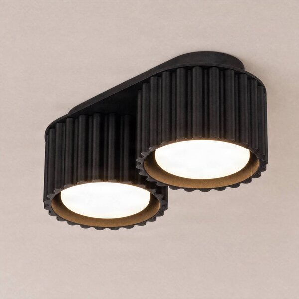 Lampa sufitowa Aura 2 SOLLUX LIGHTING, możliwość ściemniania, czarny, przedpokój, aluminium, nowoczesny
