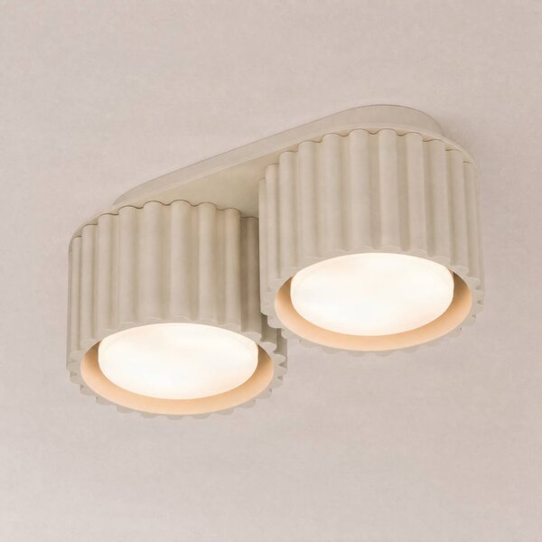 Lampa sufitowa Aura 2 SOLLUX LIGHTING, możliwość ściemniania, kremowy / amber, przedpokój, aluminium, nowoczesny