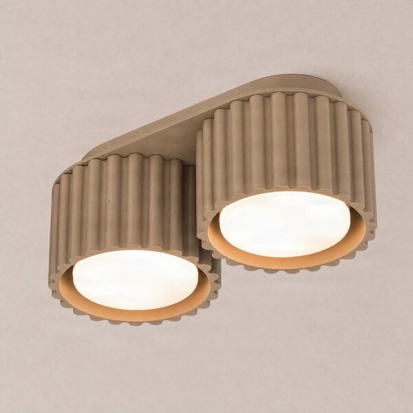 Lampa sufitowa Aura 2 SOLLUX LIGHTING, możliwość ściemniania, aluminiowy / szary / cynkowy, przedpokój, aluminium, nowoczesny