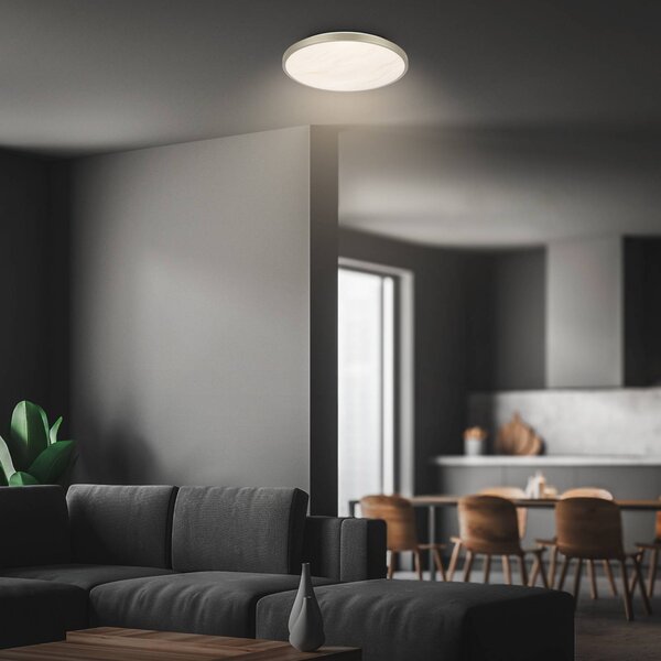 Briloner Lampa sufitowa LED Competo, kremowy / amber, biuro, tworzywo sztuczne, nowoczesny