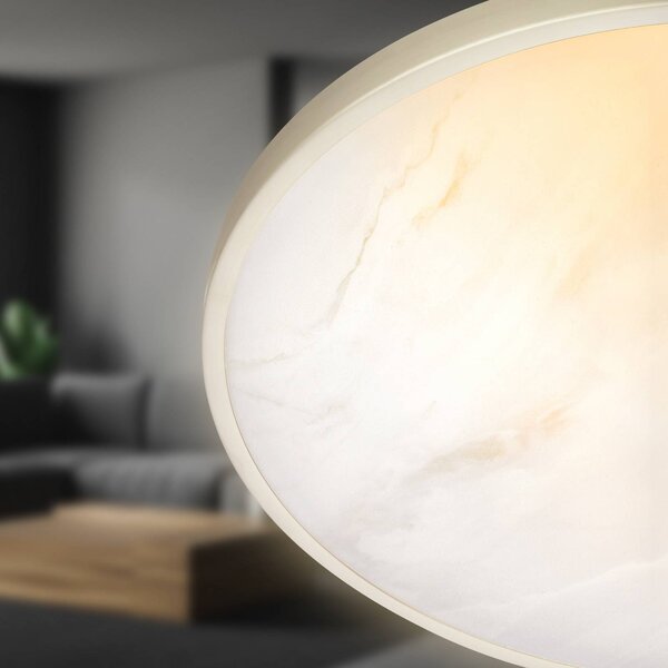 Briloner Lampa sufitowa LED Competo, możliwość ściemniania, kremowy / amber, biuro, tworzywo sztuczne, nowoczesny