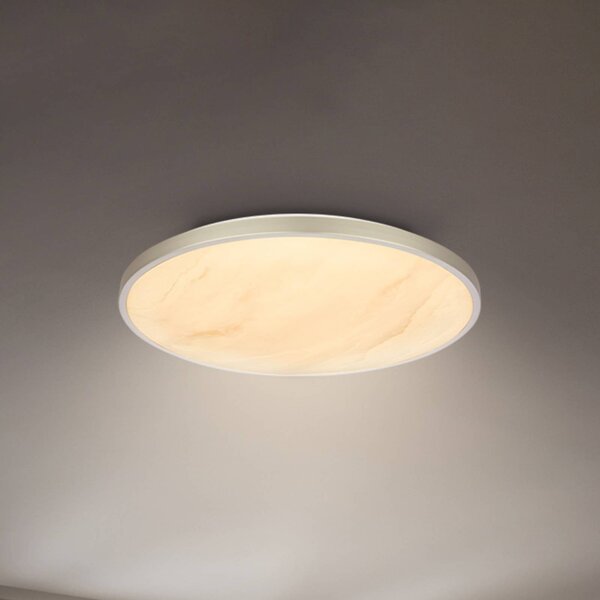 Briloner Lampa sufitowa LED Competo, możliwość ściemniania, kremowy / amber, biuro, tworzywo sztuczne, nowoczesny