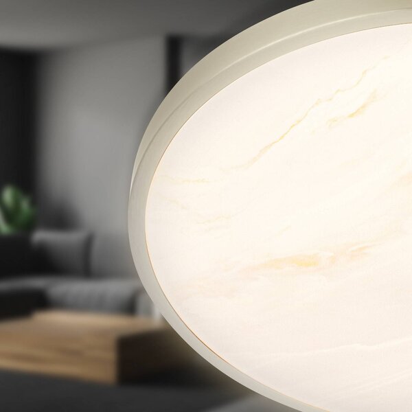 Briloner Lampa sufitowa LED Competo, kremowy / amber, biuro, tworzywo sztuczne, nowoczesny