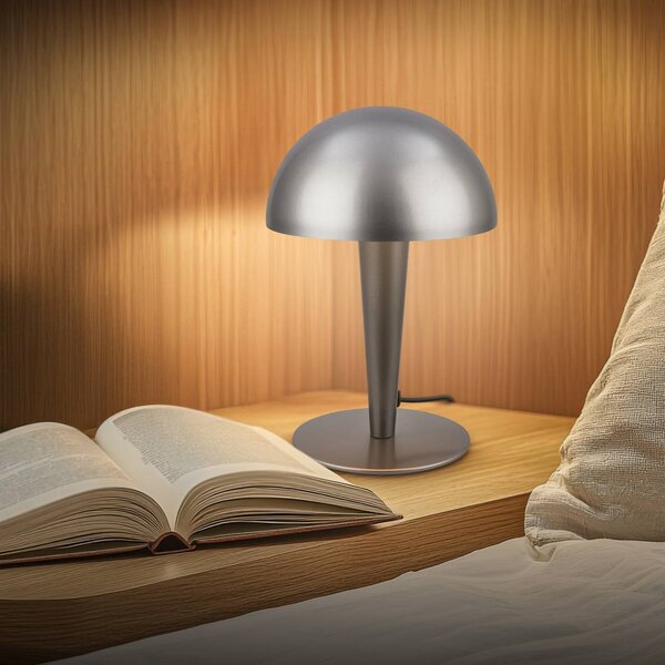 Briloner Lampa stołowa Wanda, aluminiowy / szary / cynkowy, przedpokój, metal, nowoczesny