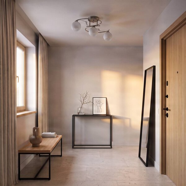Lampa sufitowa Svean Lindby, możliwość ściemniania, aluminiowy / szary / cynkowy, salon / jadalnia, szkło, nowoczesny