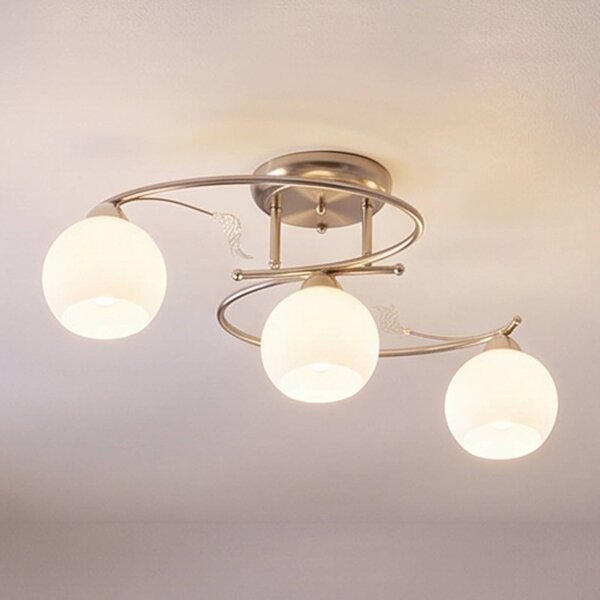 Lampa sufitowa Svean Lindby, możliwość ściemniania, aluminiowy / szary / cynkowy, salon / jadalnia, szkło, nowoczesny
