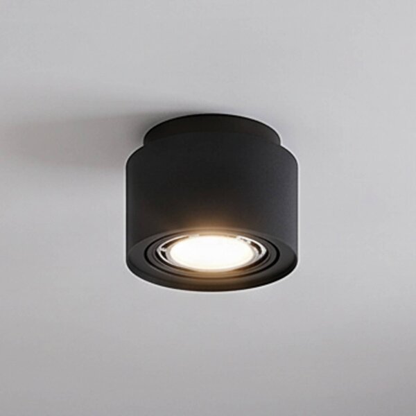 Arcchio lampa sufitowa Walisa, Ø 15 cm, czarny, metal, GU10 Walisa Arcchio, możliwość ściemniania, czarny, salon / jadalnia, aluminium, nowoczesny