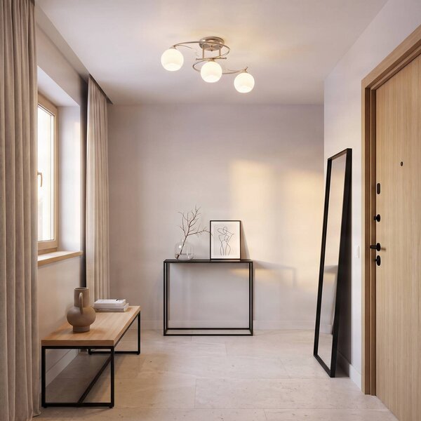 Lampa sufitowa Svean Lindby, możliwość ściemniania, aluminiowy / szary / cynkowy, salon / jadalnia, szkło, nowoczesny